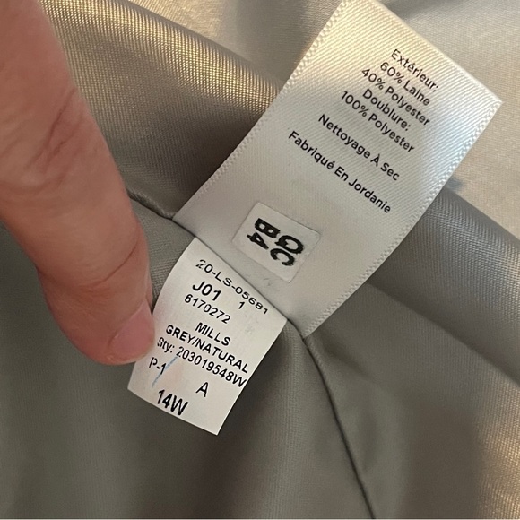 Talbots Plus Tailored Gray Wool Blend Single Breast Professional Blazer - Picture 7 of 11